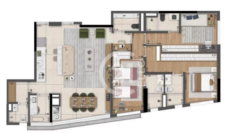 Imagem Apartamento com 3 dormitórios à venda, 121 m² - Moema - São Paulo/SP