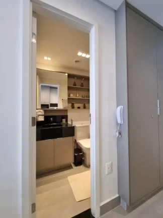 Imagem Imperdível - Apartamento para Venda ou Locação no Brooklin, São Paulo-SP: 1 quarto, 1 banheiro, 24m².