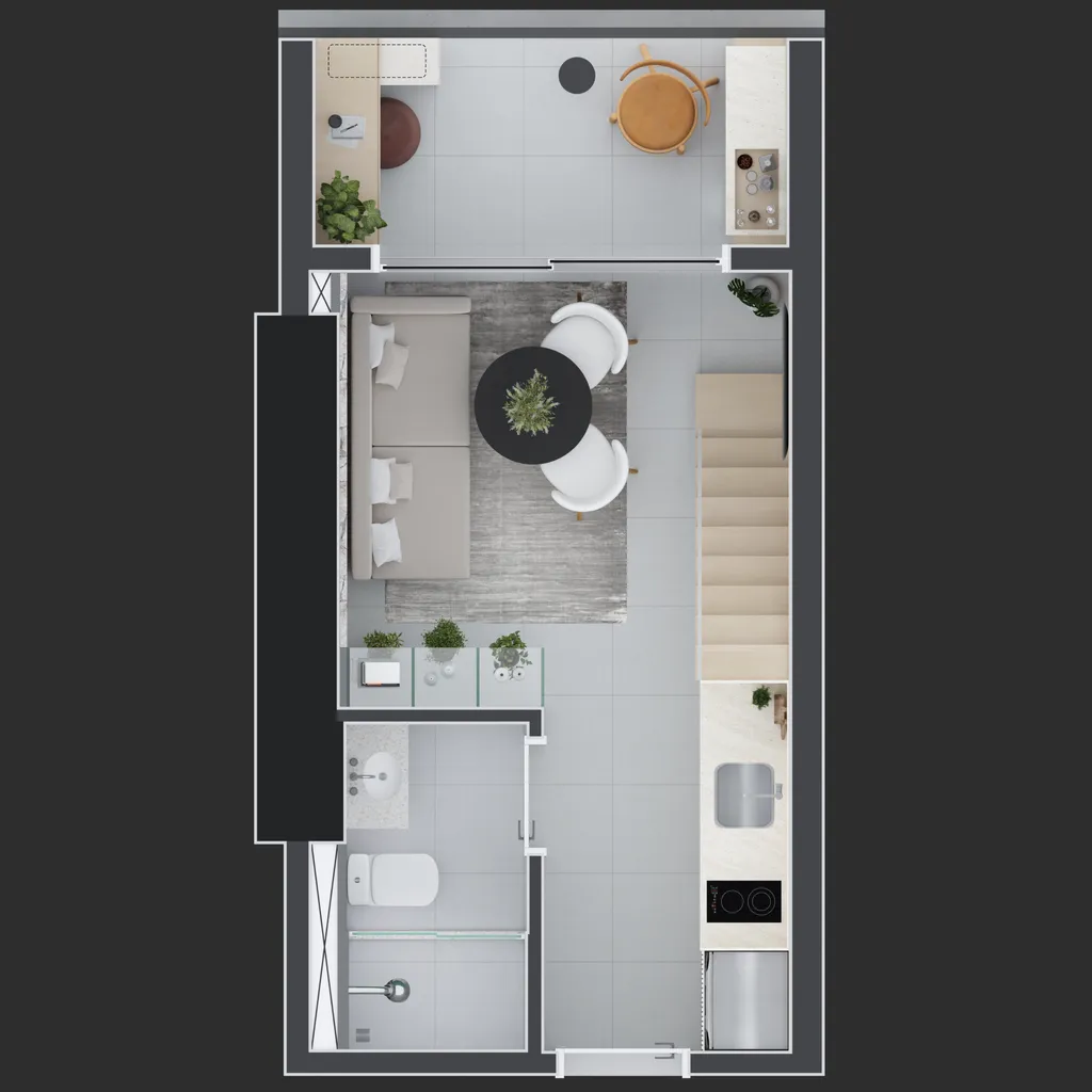 Imagem Apartamento à venda em Curitiba-PR, no Centro: 1 quarto, 1 suíte, 1 banheiro, 37,88 m² de área.
