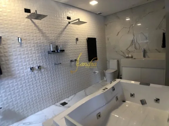 Imagem Sobrado em condomínio fechado mobiliado e decorado piscina aérea com borda infinita