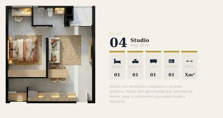 Imagem VENDA DE APARTAMENTO DE 1 DORMITORIO NO MONTE ALEGRE EM CAMBORIÚ