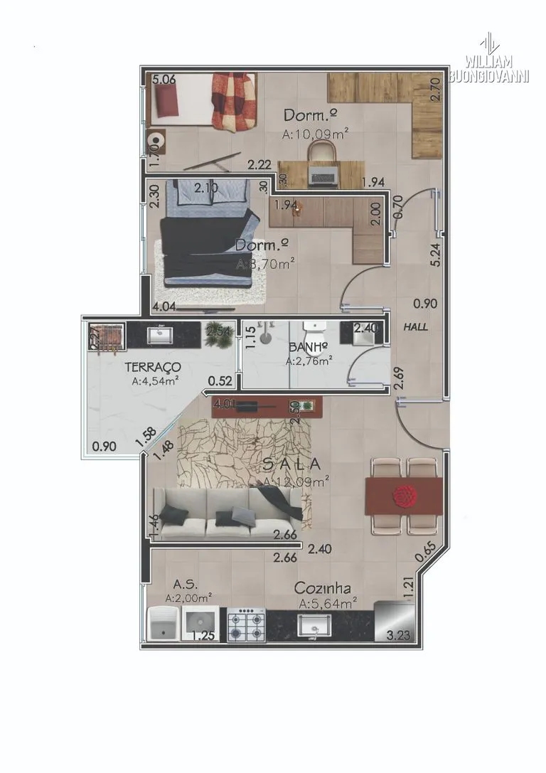 Imagem APARTAMENTO 2 DORMITÓRIOS COM SACADA GOURMET, A 200M DO MAR!