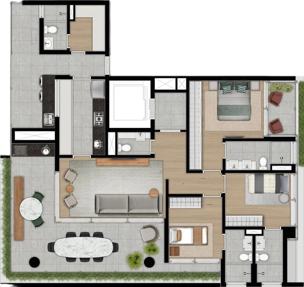 Imagem Um projeto grandioso, inspirado em empreendimentos de Nova Iorque. O verde rompe as fronteiras com a...