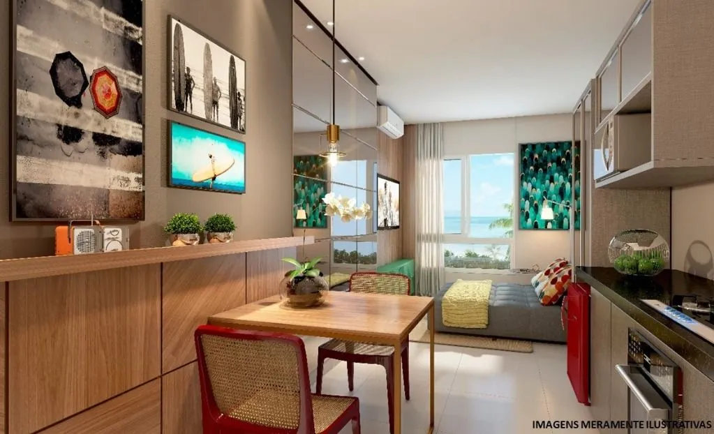 Imagem Flat mobiliado no Bessa com vista mar, piscina e garagem. Excelente para investir ou morar perto da praia.