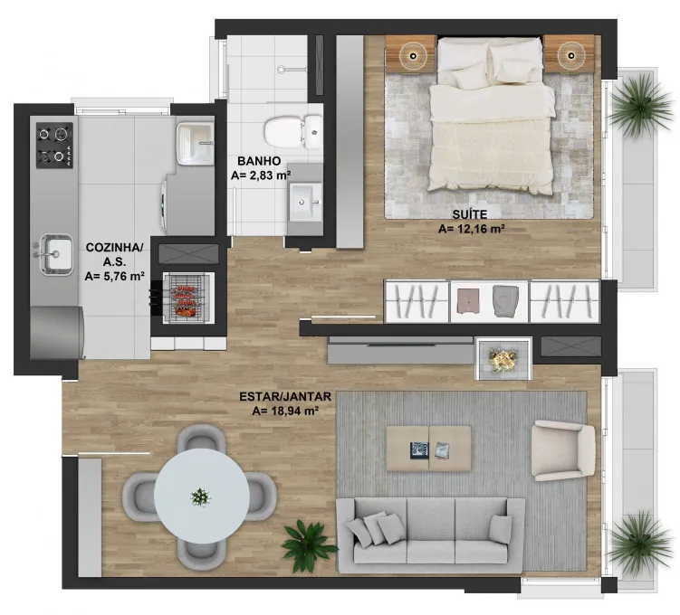 Imagem Apartamento à venda em Gramado, Floresta, com 2 quartos, 76.87m2