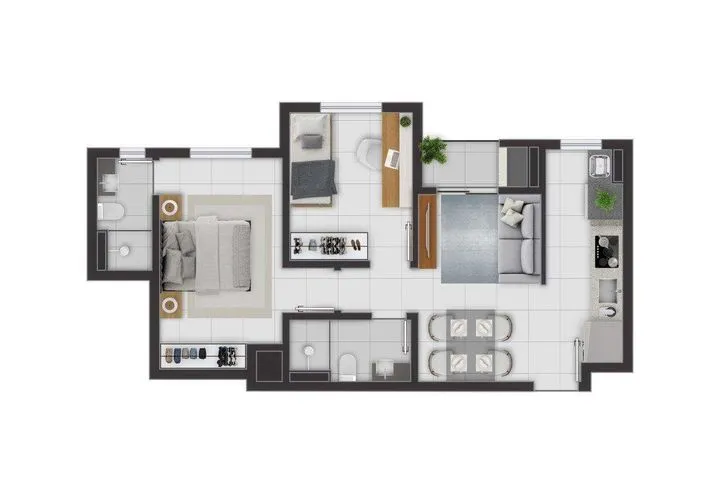 Apartamento com 2 Quartos à Venda, 52 m² em Fazendinha&nbsp; - Curitiba