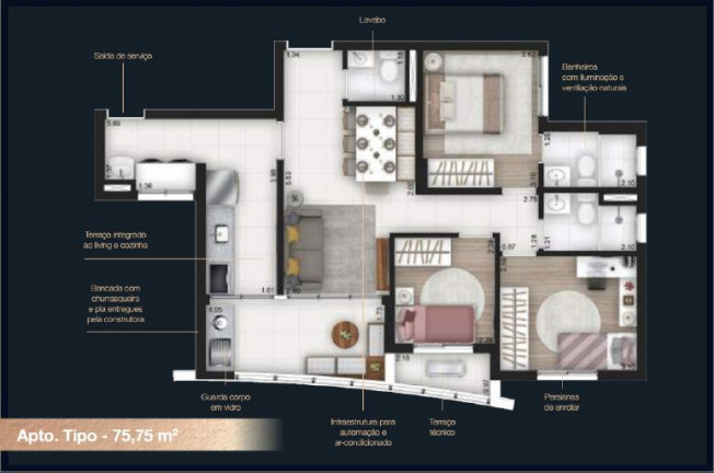 Imagem Apartamento com 3 Quartos à Venda, 75 m² em Vila Osasco - Osasco