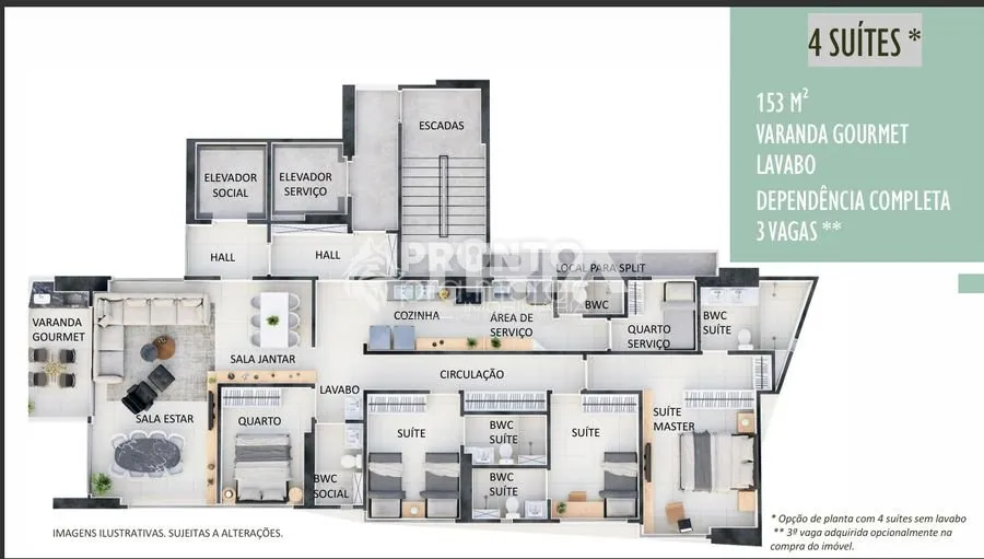 Imagem Apartamento de 4 quartos, 153m² no bairro Madalena, em Recife