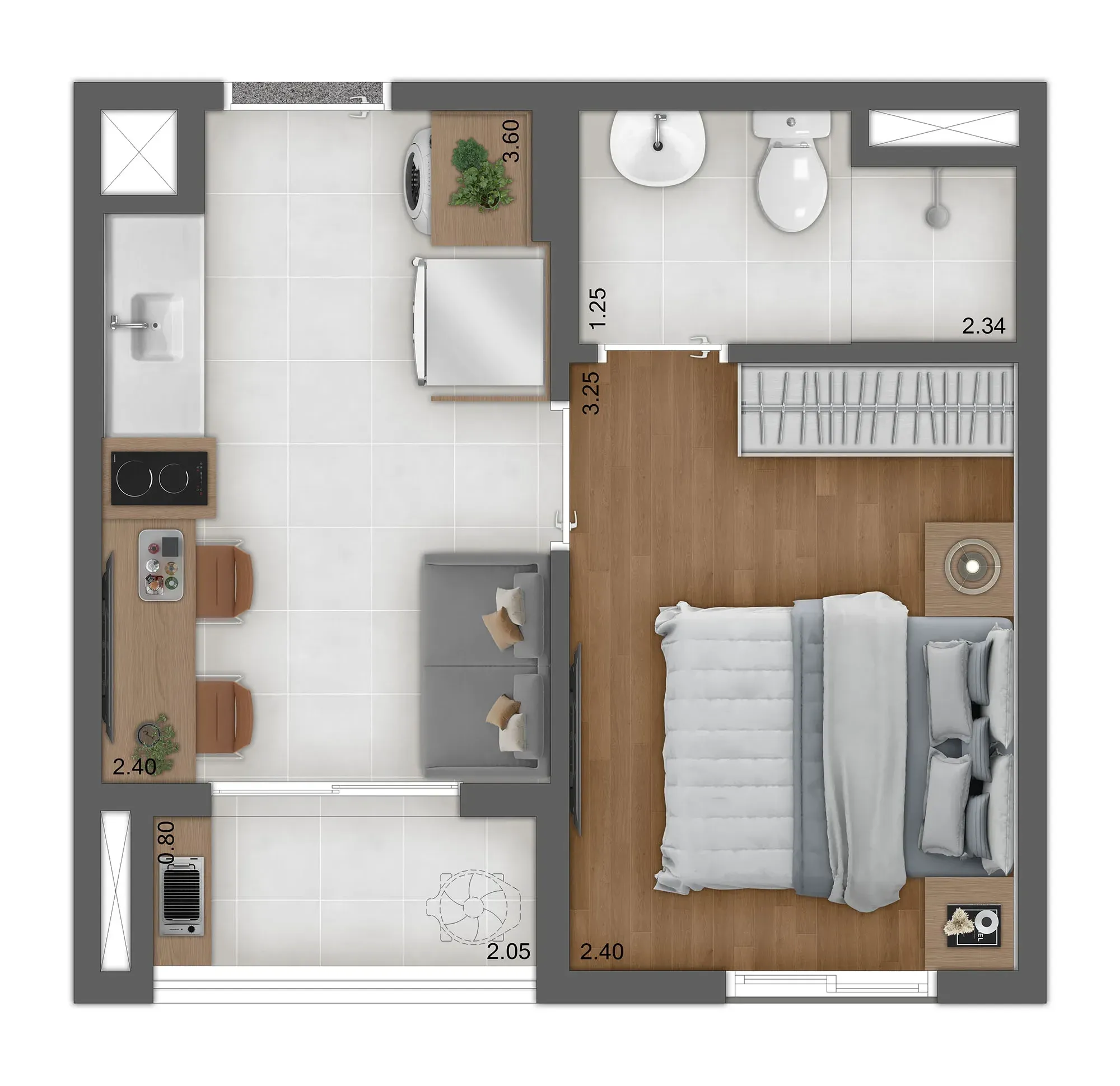 Imagem Apartamento com 2 Quartos à Venda, 33 m² em Santo Amaro - São Paulo