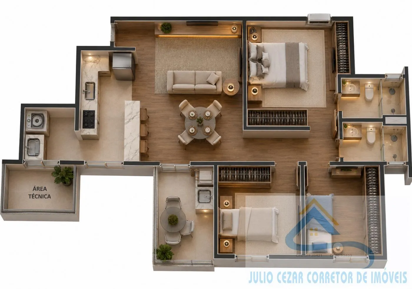 Imagem Apartamento para Venda em São José dos Pinhais, Centro, 3 dormitórios, 1 suíte, 2 banheiros, 2 vagas