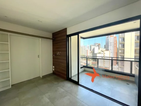 Imagem Apartamento para alugar em São Paulo-SP, Pinheiros: 1 quarto, 1 suíte, 1 sala, 1 banheiro, 1 vaga, 32m² de área.