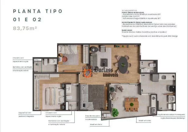 Imagem Apartamento com 2 dormitórios à venda, 83 m² por R$ 706.282,55 - Morumbi - Paulínia/SP