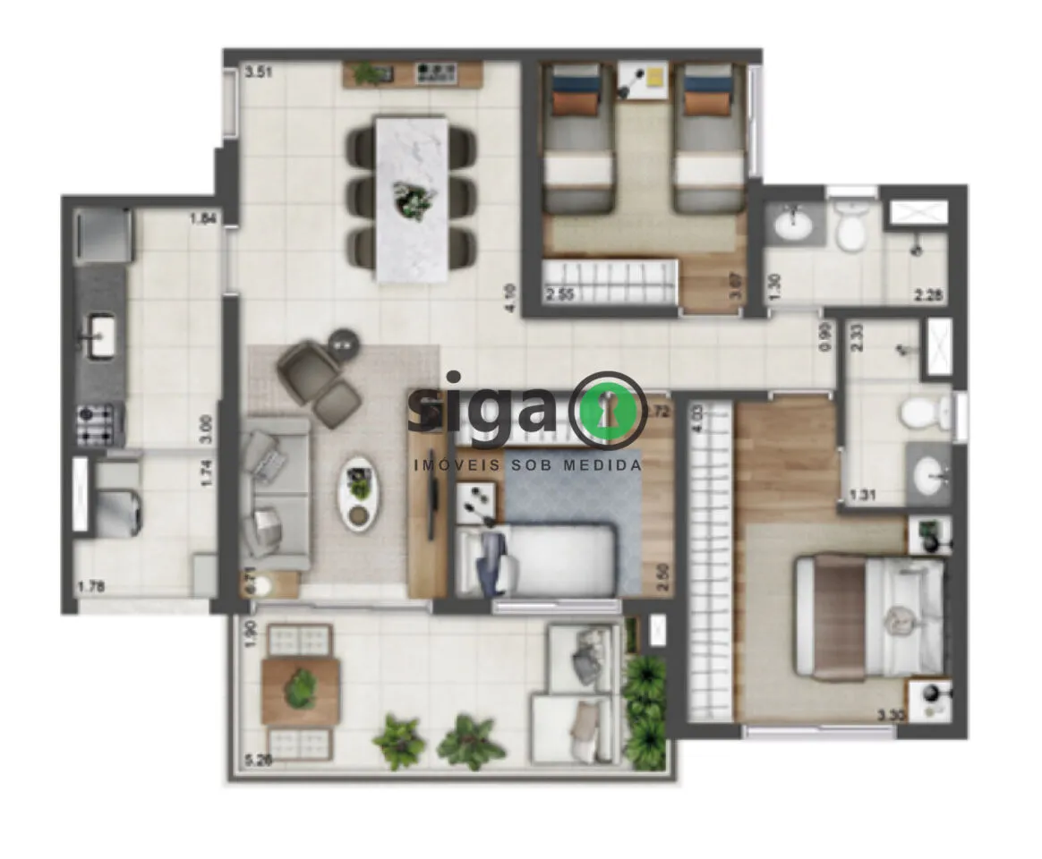 Imagem Apartamento com 3 dormitórios e 2 vagas na Vila Sônia