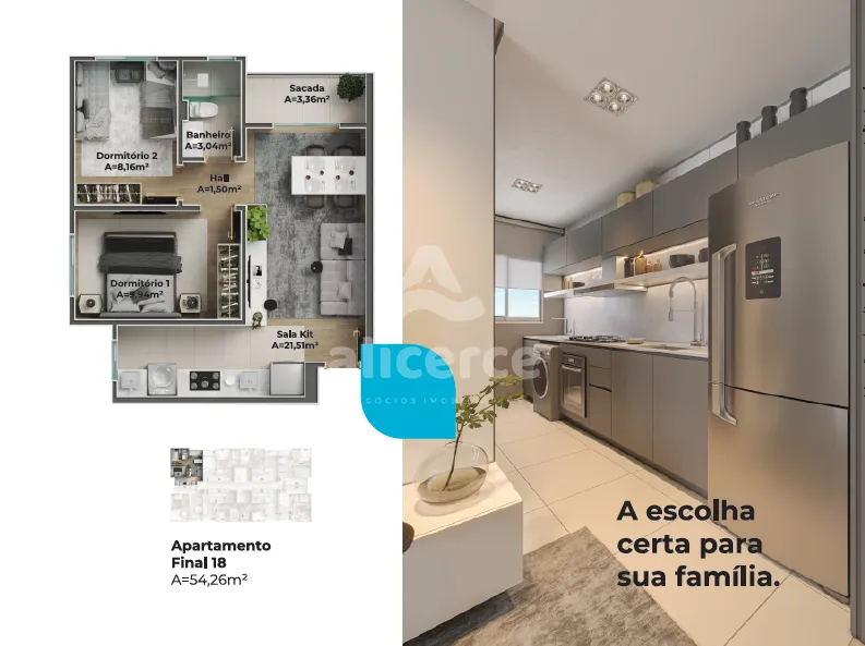 Imagem Apartamento à venda com 2 quartos , 53,25m² em Prado Biguaçu