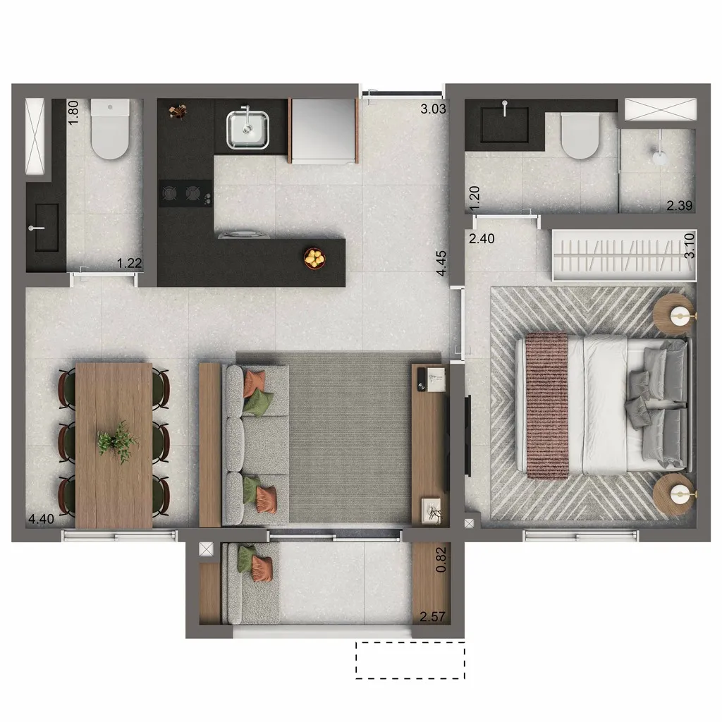 Imagem Living Full Paulista: Apartamento à venda na Aclimação, 1 quarto, 1 banheiro, 24,30 m² de área em São Paulo-SP. Imperdível!