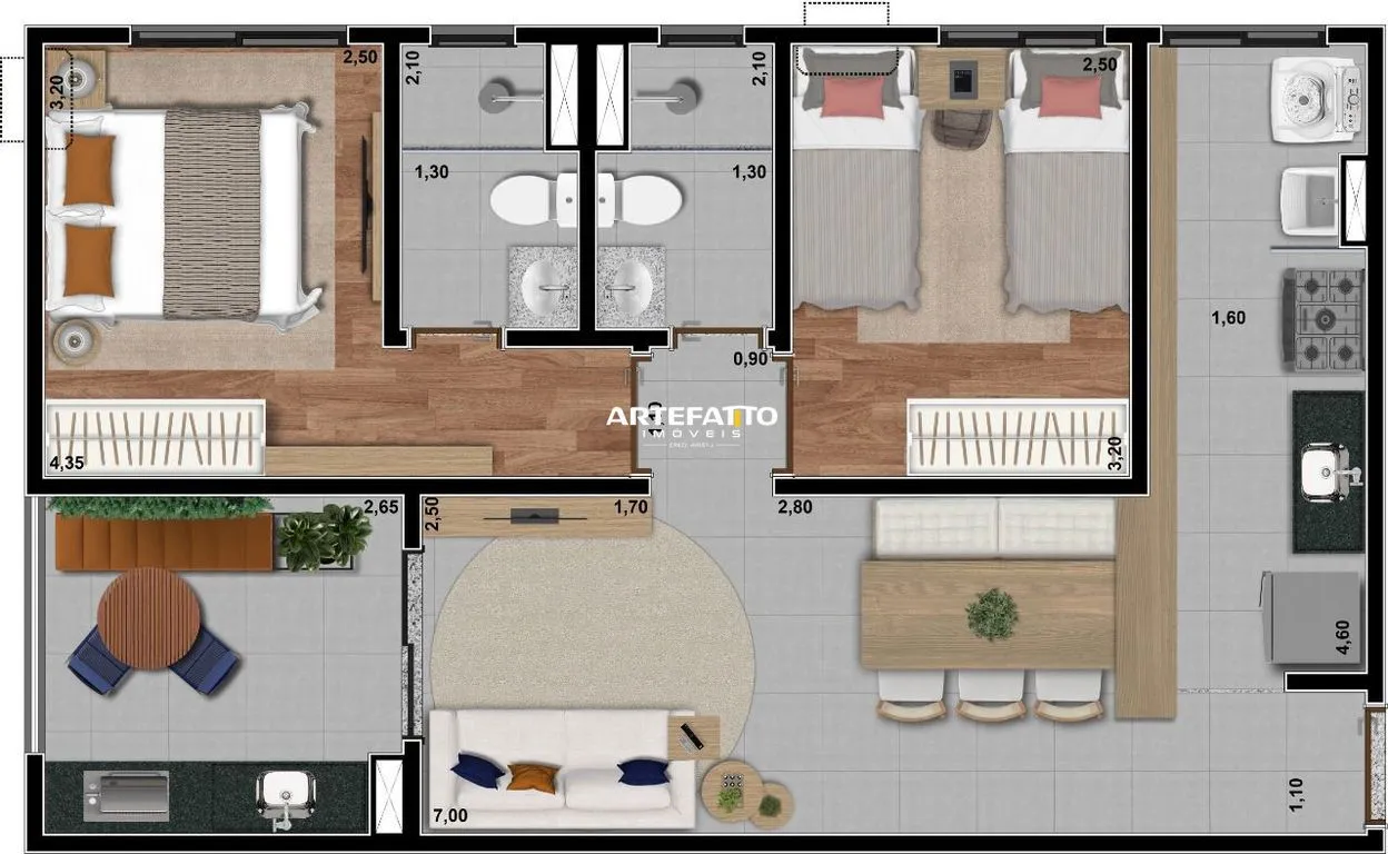 Imagem Apartamento com 2 dormitórios no bairro São Francisco