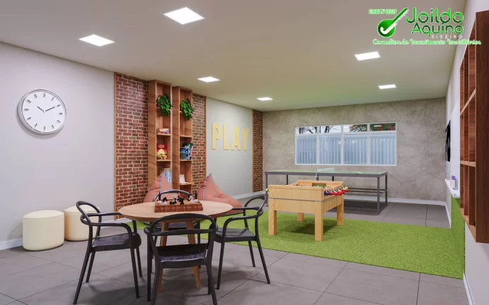 Imagem Um condomínio de alto padrão com apartamentos de 2 e 3 quartos, todos com..