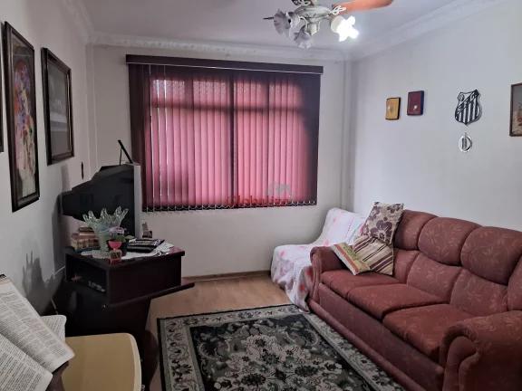 Imagem Apartamento a venda em Santos no bairro da Aparecida de 2 dormitórios no primeiro andar de frente com uma vaga de garagem por R$ 426.000,00