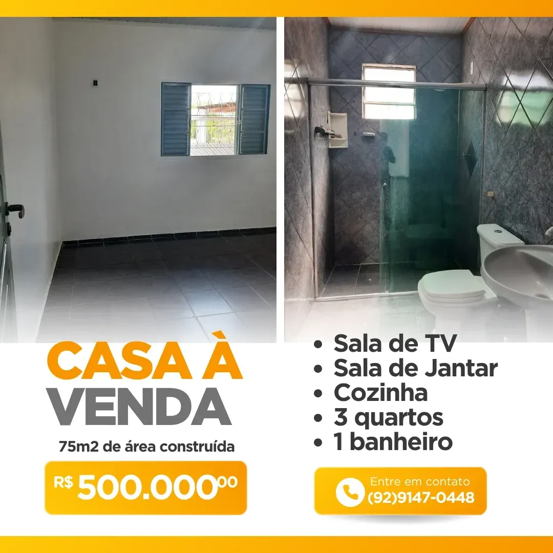 Imagem Casa com 3 Quartos à Venda, 75 m² em Alvorada - Manaus