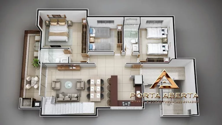 Imagem APARTAMENTO ALTO PADRÃO, 3 quartos sendo uma suíte - Iguaçu - CÓD 897