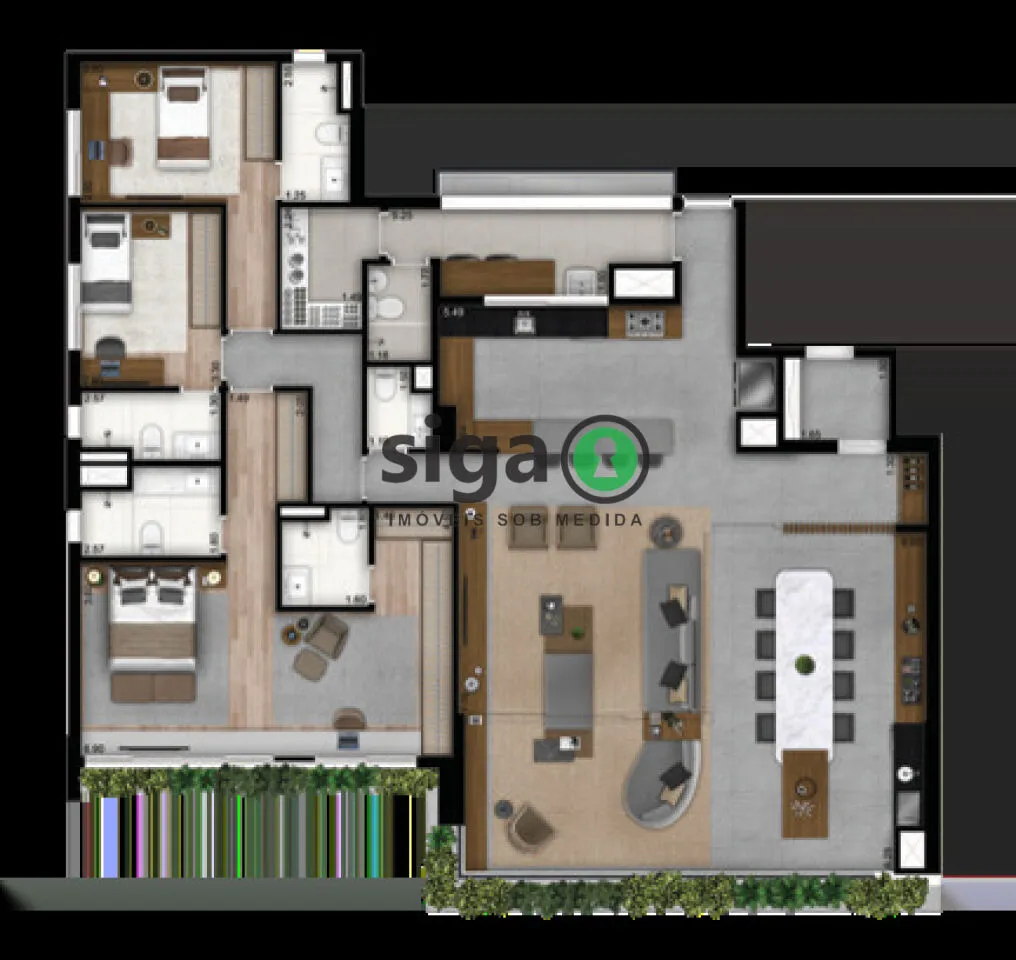Imagem Apto à venda recém entregue, com 201m², no contrapiso, no Brooklin, Sem Mobilia, Brooklin