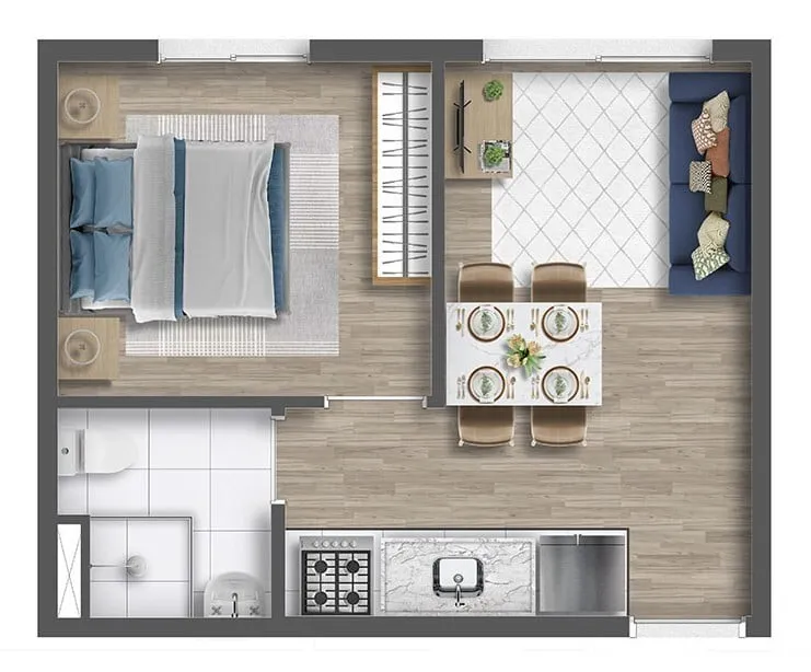 Imagem Apartamento à venda em Campos Elíseos, São Paulo-SP 2 quartos, 1 banheiro, 72,00 m² - Condomínio Mapp Rio Branco