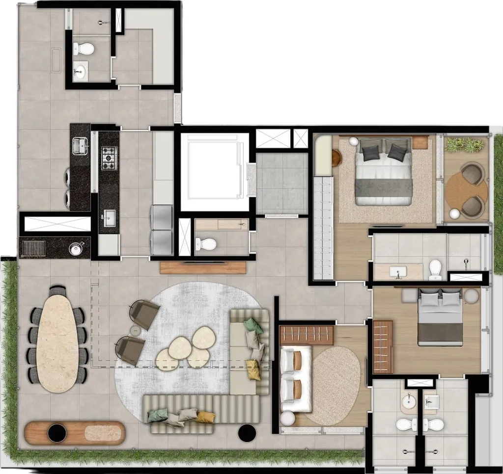 Imagem Um projeto grandioso, inspirado em empreendimentos de Nova Iorque. O verde rompe as fronteiras com a...