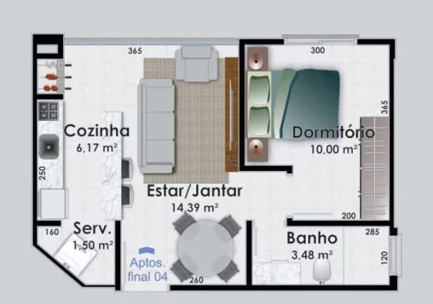 Imagem Turquesa - Apartamento à venda no bairro Zona Nova - Capão da Canoa/RS