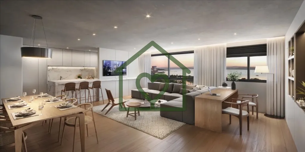 Imagem Esse apartamento exclusivo possui uma sacada de 18m2, a maior do empreendimento, com frente virado p...