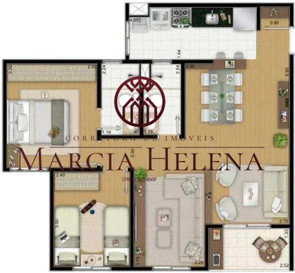 Imagem Apartamento à venda, no Vita Belle Residence em Campinas, Vila Industrial, com 2 quartos, 66m2
