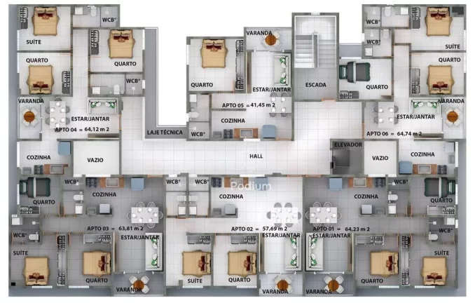 Imagem Apartamento com varanda / sacada a 200m da praia de Poço em Cabedelo - AP1622
