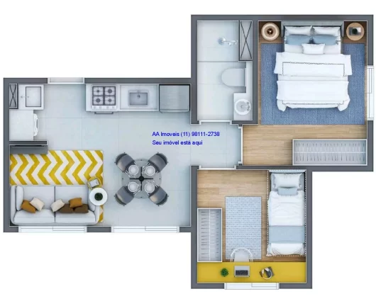 Imagem Apartamentos de 2 dormitórios com varanda