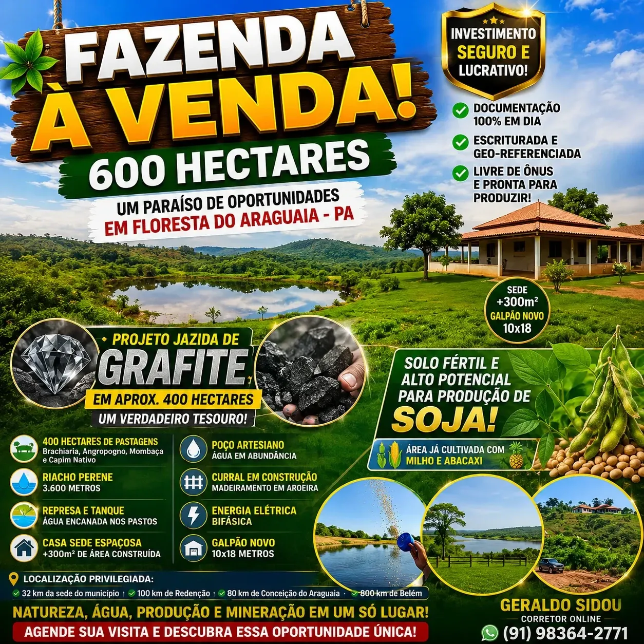 Foto do imóvel Fazenda à Venda, 600 HA em Centro - Floresta do Araguaia
