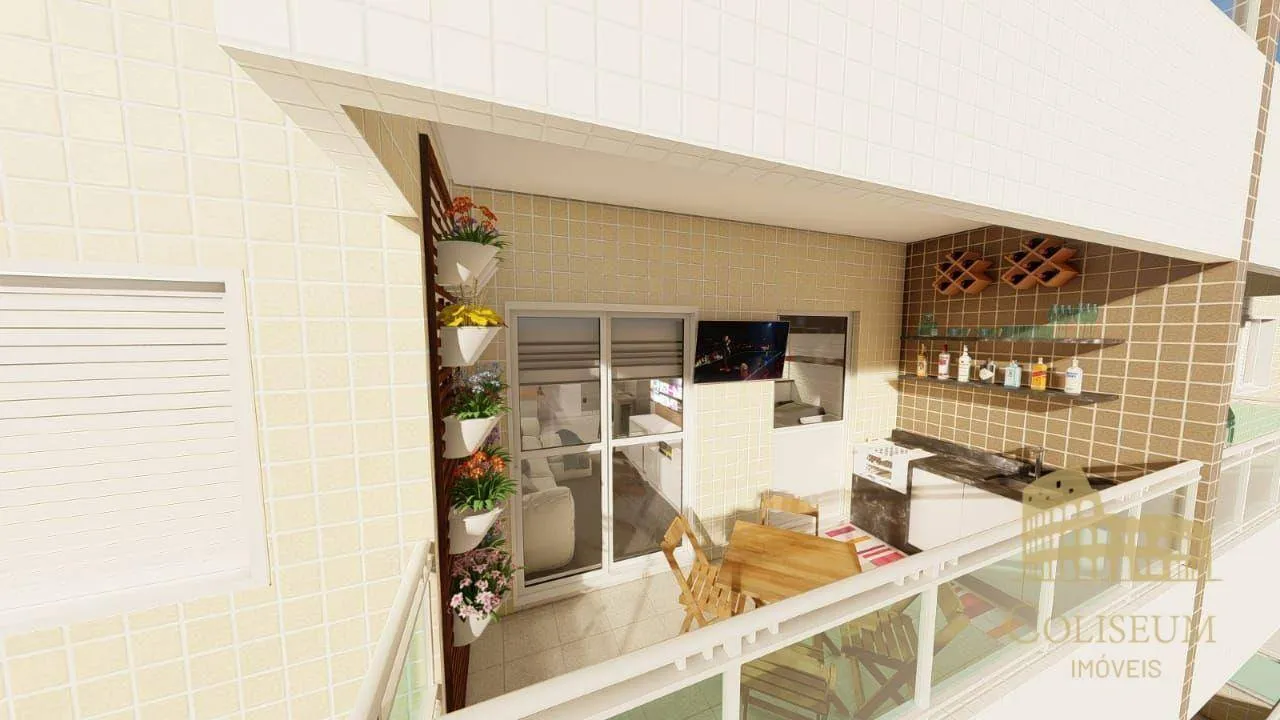 Imagem Apartamento com 1 dormitório à venda, 46 m² por R$ 240.000,00 - Vilamar - Praia Grande/SP