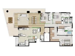 Imagem Apartamento de Luxo no Condomínio Design Campo Belo: 3 Suítes, 3 Vagas, 210m² - Locação em SP