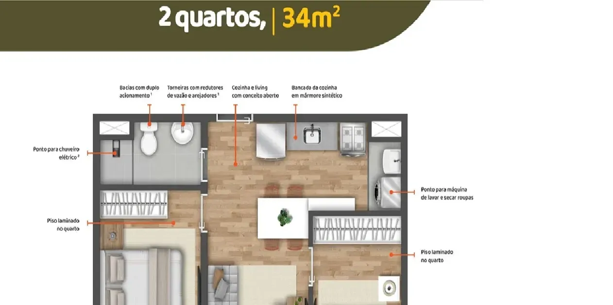 Imagem Apartamento com 2 Quartos à Venda, 37 m² em Vila Butantã - São Paulo