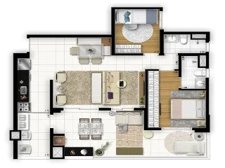 Imagem Condomínio Edifício Allegro Alto Da Mooca, apartamento 2 quartos em Mooca São Paulo, apartamento 2 dormitórios na Mooca