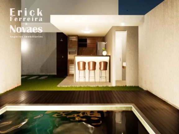 Imagem Excelente Casa Duplex em construção composta por 3 quartos sendo 1 suíte com closet, sala de estar e jantar, cozinha área gourmet com piscina