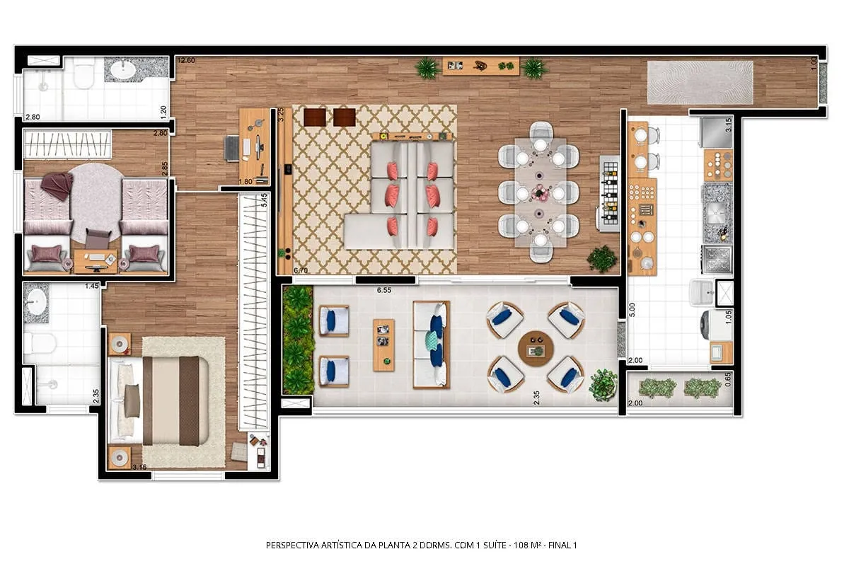 Imagem Apartamento à venda 3 Quartos, 1 Suite, 2 Vagas, 106.65M², Bosque Flamboyant, Taubaté - SP | SYRAH Residence