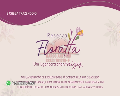 Imagem Terreno à Venda, 250 m² em Floratta Nações Residencial - Bauru