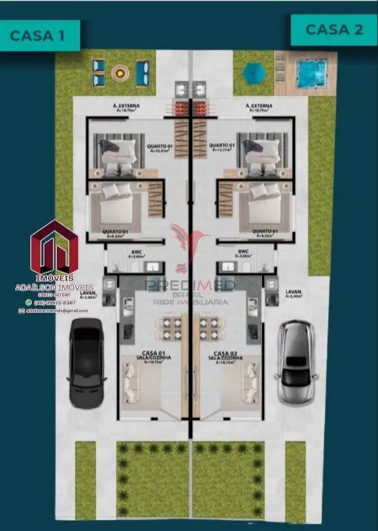 Imagem CASA MODERNA 2 DORMITÓRIOS BAIRRO FORQUILHAS EM SAO JOSE SC BRASIL