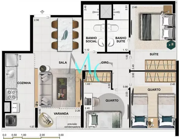 Imagem Apartamento à venda 3 Quartos 1 Suite 1 Vaga 65.03M² Barra da Tijuca Rio de Janeiro - RJ