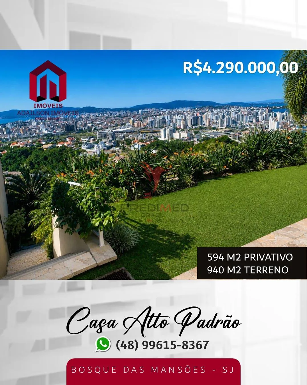 Imagem Casa Alto Padrão| Bosque das Mansões Em São Jose SC BRASIL á 15 minutos de Florianópolis