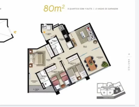 Imagem Apartamento de três e dois dormitório sendo uma suite, com área de lazer completa. até duas vagas de garagem na praia do morro.