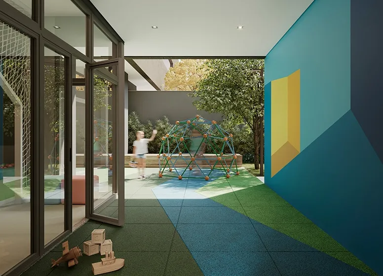Imagem Com vista para o Campo Belo, Brooklin e Moema, um empreendimento com arquitetura contemporânea e or...
