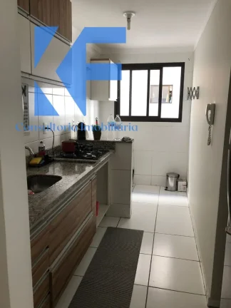 Imagem Apartamento confortável com 58m² , em andar baixo, com 2 dormitórios com planejados, sala com varanda, cozinha planejada