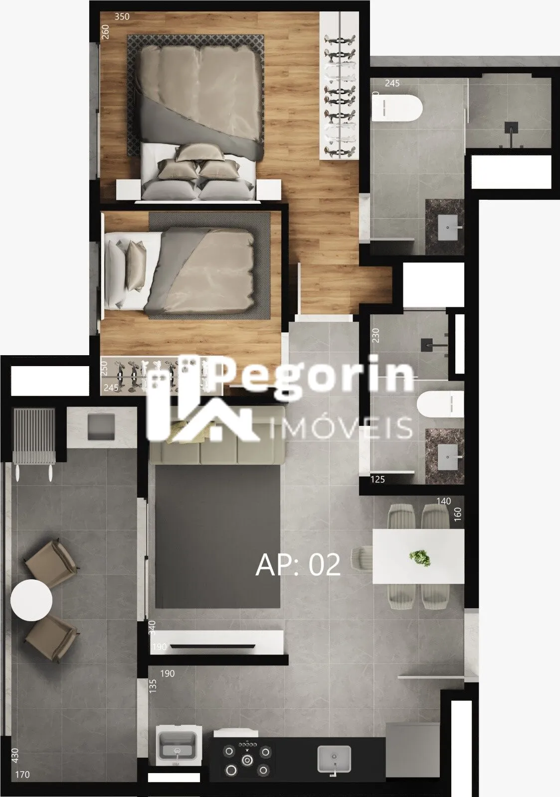 Imagem Apartamento Garden à venda em Curitiba, Lindóia, com 2 quartos, 58,88m²