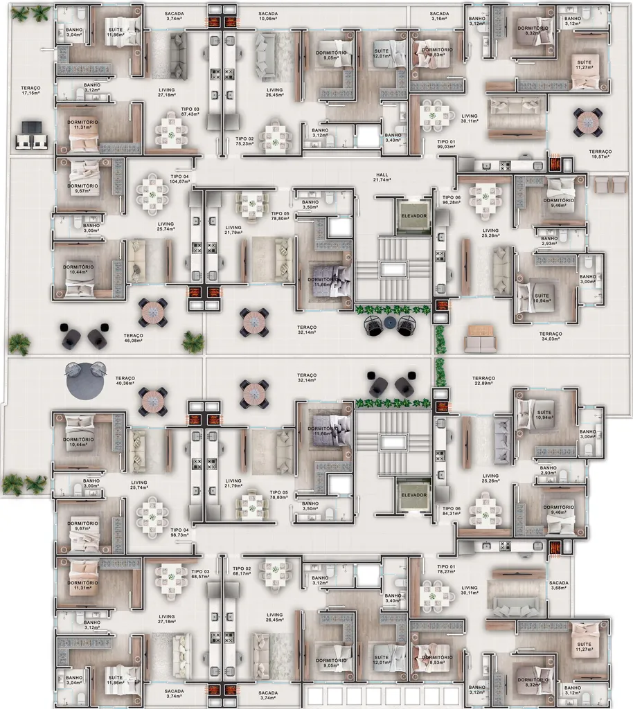 Imagem Apartamento à venda em Balneário Camboriú-SC, Municípios: 2 quartos, 1 suíte, 2 banheiros, 1 vaga, 63,57m²!