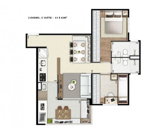 Imagem Apartamento com 2 Quartos à Venda, 63 m² em Vila Santa Catarina - São Paulo