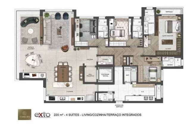Imagem TERRARO VILA ROMANA - EXTO - Aptos de 220 e 238m², no ponto mais nobre da Vila Romana!!
